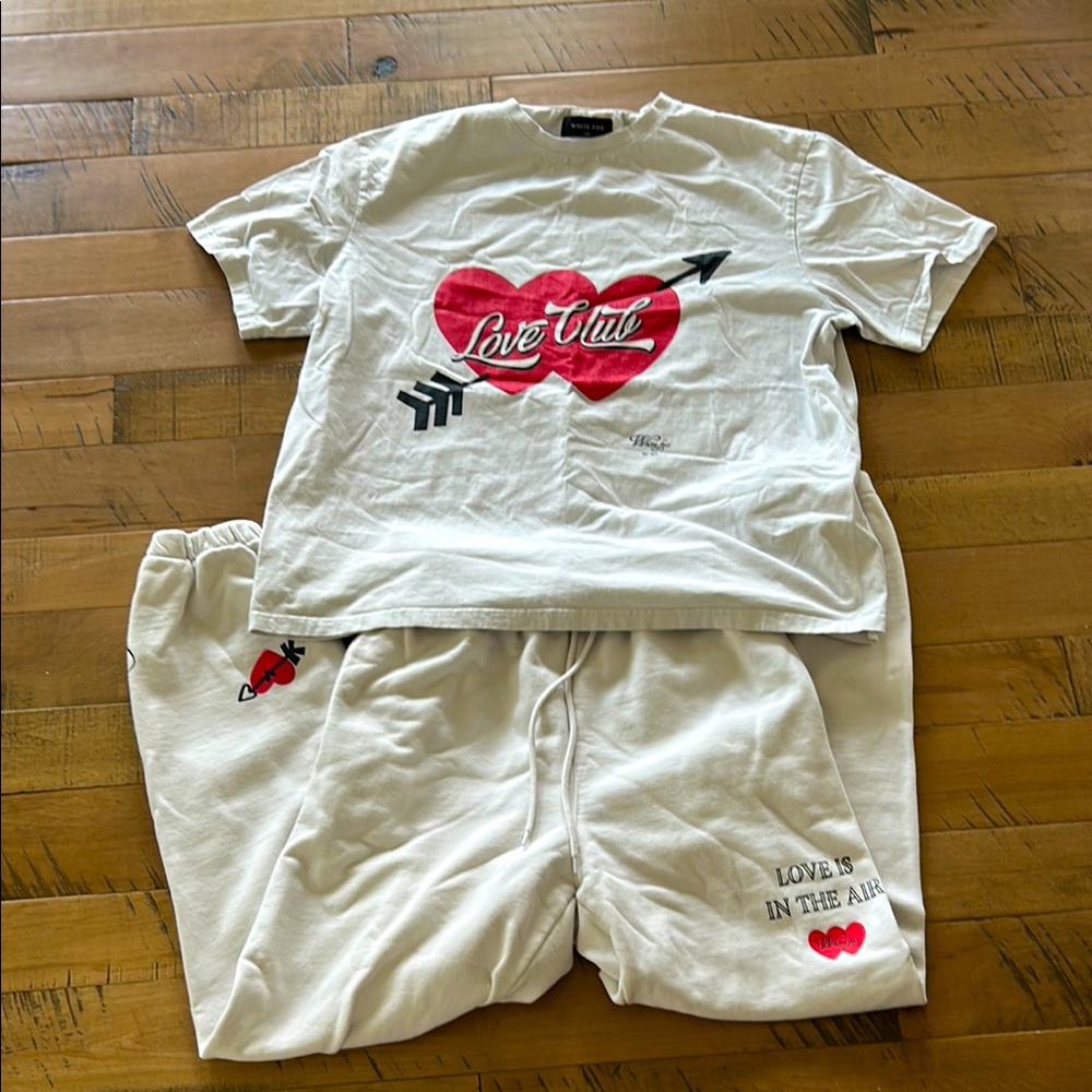 White Fox “Love is in the Air” sweats and oversized tee